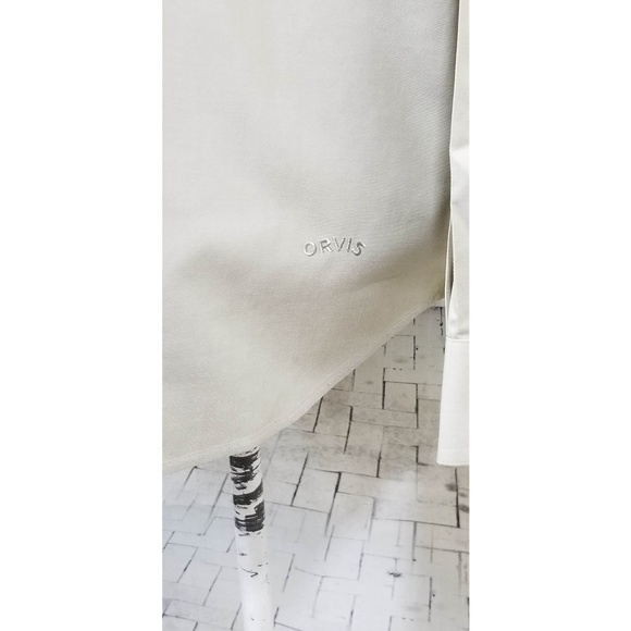 Orvis wrinkle free button down shirt olive L 14 16 - Picture 5 of 8